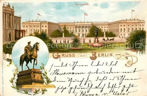 AK / Ansichtskarte Berlin Humboldt Universitaet Denkmal Friedrich III Berlin