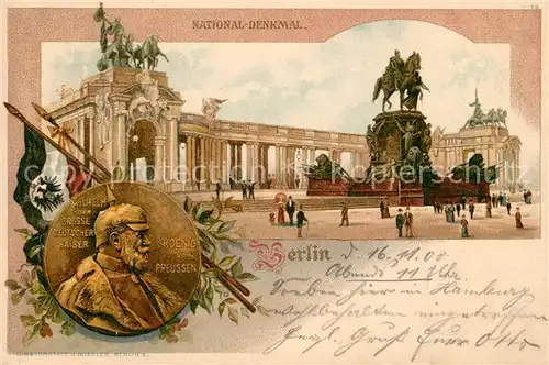 AK / Ansichtskarte Berlin Nationaldenkmal Kaiser Wilhelm I Medaille Berlin