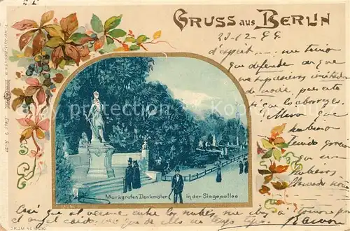 AK / Ansichtskarte Berlin Markgrafen Denkmal Siegesallee Berlin