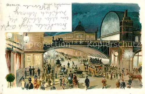 AK / Ansichtskarte Berlin Bahnhof Friedrichstrasse Nachtaufnahme Berlin