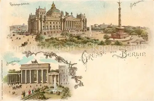 AK / Ansichtskarte Berlin Reichstag Siegessaeule Brandenburger Tor Berlin