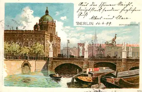 AK / Ansichtskarte Berlin Schlossbruecke Stadtschloss Spree Berlin