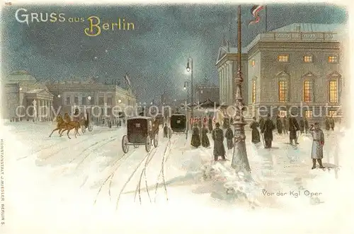AK / Ansichtskarte Berlin Koenigliche OLper Winter Nachtaufnahme Berlin
