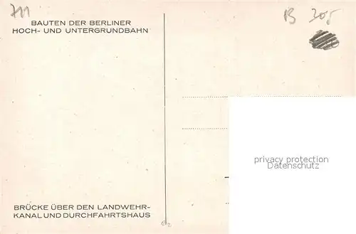 AK / Ansichtskarte Berlin Bruecke ueber Landwehrkanal Durchfahrtshaus Kuenstler Beckert Berlin