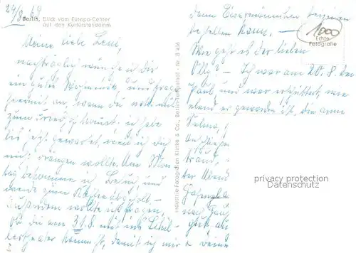 AK / Ansichtskarte Berlin Blick vom Europa Center auf Kurfuerstendamm Berlin