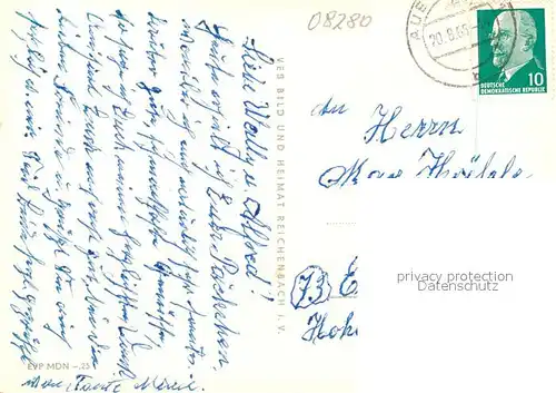 AK / Ansichtskarte Aue_Erzgebirge Kulturhaus Ernst Thaelmann Karl Marx Platz Postamt Muldenbruecken Blick nach dem Heidelberg Aue_Erzgebirge