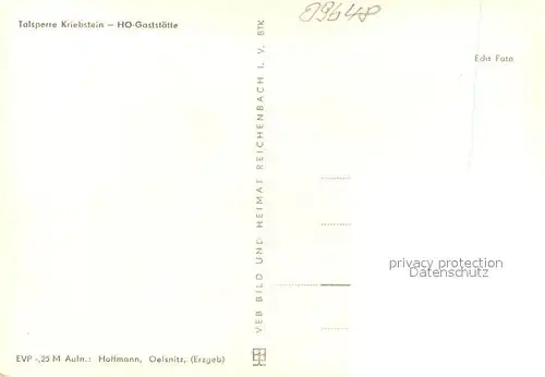 AK / Ansichtskarte Kriebstein HO Gaststaette an der Talsperre Kriebstein