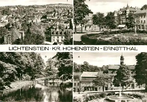 AK / Ansichtskarte Lichtenstein_Hohenstein Ernstthal Teilansicht Marktplatz Schwanenteich Lichtenstein