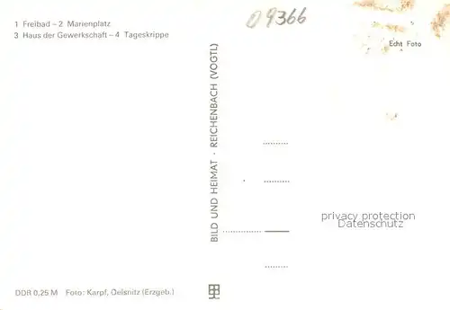 AK / Ansichtskarte Stollberg_Erzgebirge Freibad Marienplatz Haus der Gewerkschaft Tageskrippe Stollberg Erzgebirge