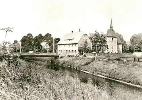 AK / Ansichtskarte St_Egidien Kirche Unsere lieben Frauen mit Lungwitzbach St_Egidien