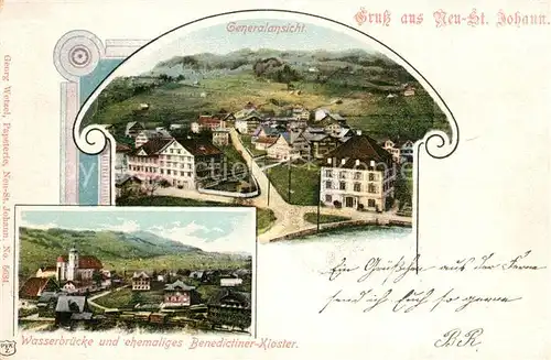 AK / Ansichtskarte Neu_St_Johann Panoram Wasserbruecke ehemaliges Benediktiner Kloster Neu_St_Johann