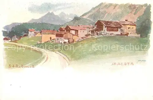 AK / Ansichtskarte Maloja_GR Panorama Kuenstler Redmond Maloja_GR