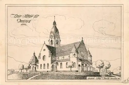 AK / Ansichtskarte Gerliswil_Emmenbruecke Neue Kirche Zeichnung Architekt Gaudy 1912 Gerliswil Emmenbruecke