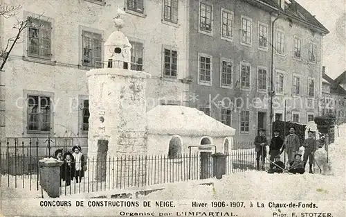 AK / Ansichtskarte Chaux de Fonds_La Concours de Constructions de Neige Chaux de Fonds_La
