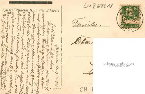 AK / Ansichtskarte Luzern_LU Kaiser Wilhelm II Luzern_LU