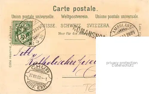 AK / Ansichtskarte Romanshorn_TG Hypo Bank Postgebaeude Kirche Schloss Romanshorn TG
