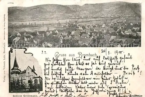 AK / Ansichtskarte Brombach_Loerrach Schloss Grossmann Panorama Brombach Loerrach
