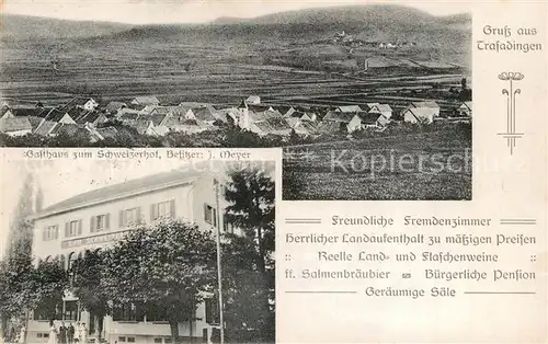 AK / Ansichtskarte Trasadingen Gasthaus zum Schweizerhof Panorama Trasadingen