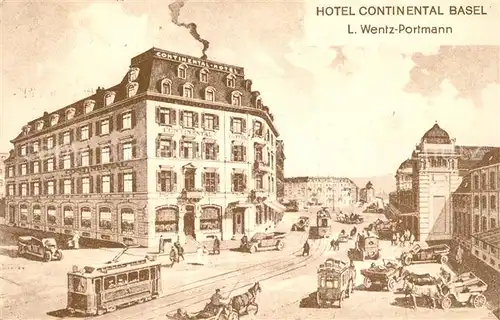 AK / Ansichtskarte Basel_BS Hotel Continental Wentz Portmann Basel_BS