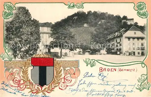 AK / Ansichtskarte Baden_AG Panorama Wappen Baden_AG