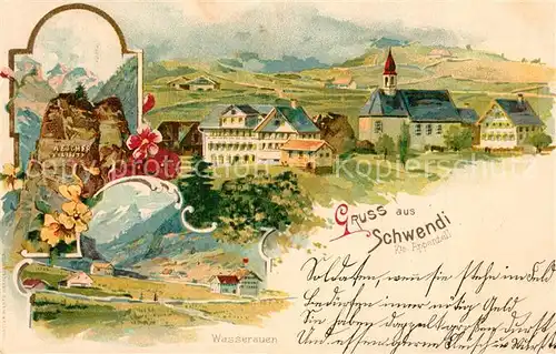AK / Ansichtskarte Schwendi_Wildhaus Panorama Wasserauen  Schwendi Wildhaus
