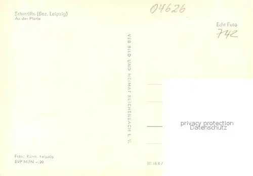 AK / Ansichtskarte Schmoelln_Thueringen Partie an der Pforte Blick zur Kirche Schmoelln Thueringen