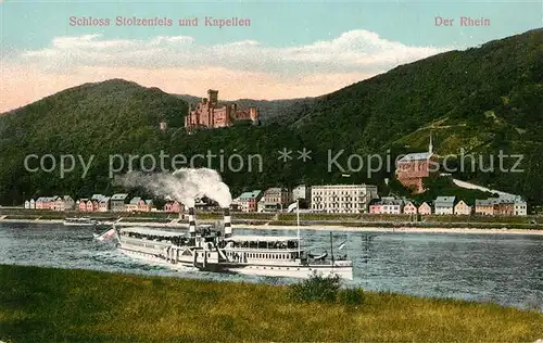 AK / Ansichtskarte Schloss_Stolzenfels Der Rhein Schloss und Kapellen Schloss_Stolzenfels