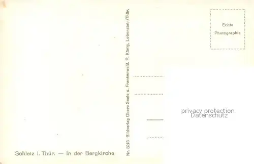 AK / Ansichtskarte Schleiz Bergkirche Schleiz