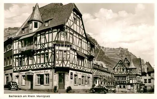 AK / Ansichtskarte Bacharach_Rhein Marktplatz Fachwerk Bacharach Rhein