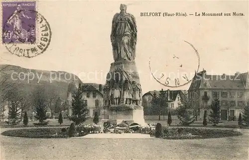 AK / Ansichtskarte Belfort_Alsace Le Monument aux Morts Belfort Alsace