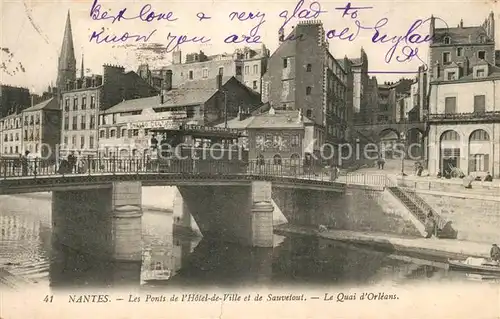 AK / Ansichtskarte Nantes_Loire_Atlantique Les Ponts de l`Hotel de Ville Quai d`Orleans Nantes_Loire_Atlantique