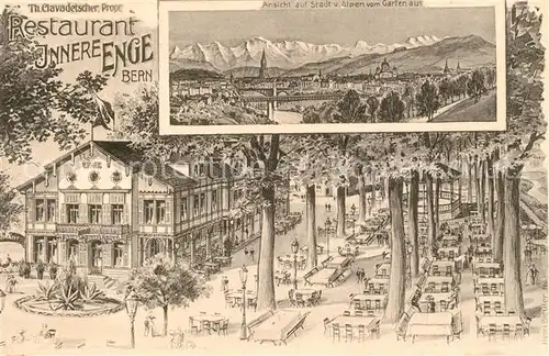 AK / Ansichtskarte Bern_BE Restaurant Innere Enge Panorama Bern_BE