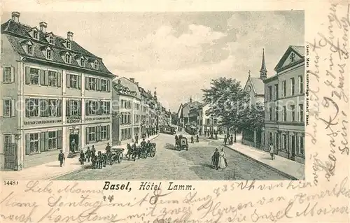AK / Ansichtskarte Basel_BS Hotel Lamm Basel_BS