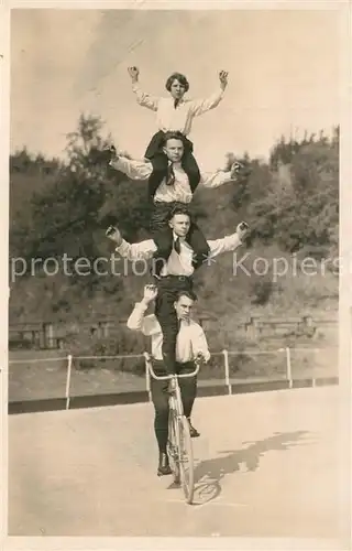 AK / Ansichtskarte Botnang Kunstradfahr Truppe II. Bundesmeister Botnang