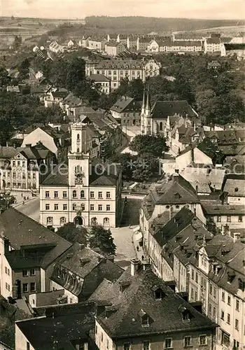 AK / Ansichtskarte Schneeberg_Erzgebirge Blick ueber die Stadt mit Rathaus Schneeberg Erzgebirge
