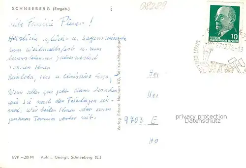 AK / Ansichtskarte Schneeberg_Erzgebirge Ansicht mit Kirche Winterimpressionen Schneeberg Erzgebirge