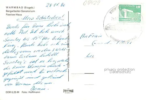 AK / Ansichtskarte Warmbad_Wolkenstein Bergarbeiter Sanatorium Pawlow Haus Warmbad_Wolkenstein