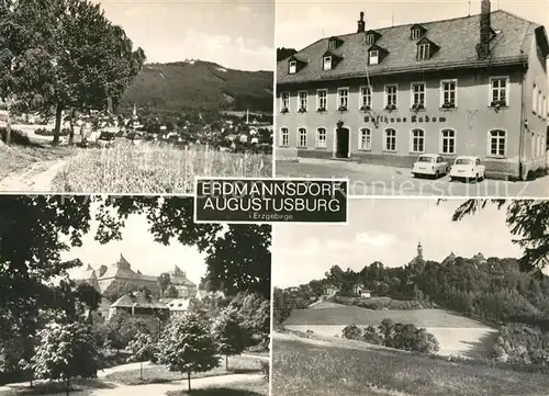 AK / Ansichtskarte Erdmannsdorf_Augustusburg Pension und Sommerfrische Gasthaus Kadow Landschaftspanorama Erdmannsdorf_Augustusburg