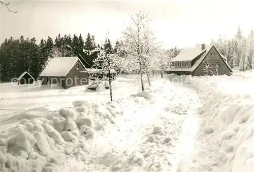 AK / Ansichtskarte Johanngeorgenstadt Ferienheim Henneberg des Eisenwerkes Wittigsthal KG Winterimpressionen Johanngeorgenstadt