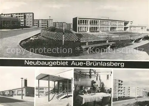 AK / Ansichtskarte Aue_Erzgebirge Neubaugebiet Bruenlasberg Plattenbauten Aue_Erzgebirge