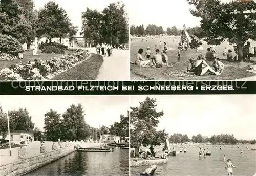 AK / Ansichtskarte Schneeberg_Erzgebirge Strandbad Filzteich Schneeberg Erzgebirge