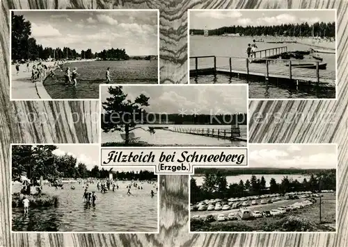 AK / Ansichtskarte Schneeberg_Erzgebirge Strandbad Filzteich Schneeberg Erzgebirge