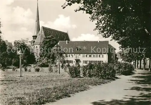 AK / Ansichtskarte Muehlhausen_Thueringen Am Petriteich Blick zur Kirche Muehlhausen Thueringen