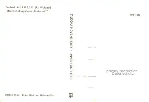 AK / Ansichtskarte Ahlbeck_Ostseebad FDGB Erholungsheim Fortschritt Ahlbeck_Ostseebad