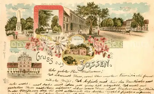 AK / Ansichtskarte Zossen_Brandenburg Kriegerdenkmal Marktplatz Rathaus 