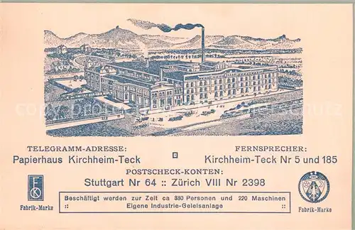 AK / Ansichtskarte Kirchheim_Teck Papierhaus Kirchheim Teck