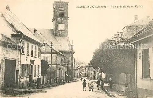 AK / Ansichtskarte Masevaux_Haut_Rhin_Alsace Rue principale Eglise Masevaux_Haut_Rhin_Alsace