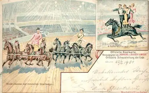 AK / Ansichtskarte Wien Wildes Rennen Roemische Streitwagen 4 Reiter auf einem Pferd Wien