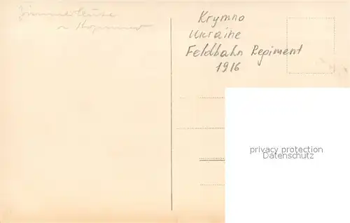 AK / Ansichtskarte Krymno Feldbahn Reegiment  Krymno