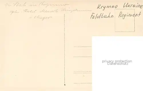 AK / Ansichtskarte Krymno Feldbahn Regiment Krymno